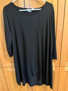 Chicos size 3 Black Women's Asymmetric Tunic Dress